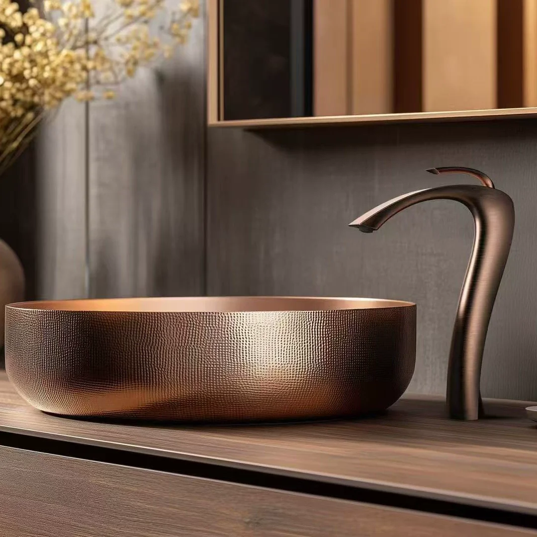 Brush Rose Gold Basin Faucet Hot Cold Bathroom Sink Mixer Brass Single Lever Lavatory Tap Unique Design Decked Rose Gold