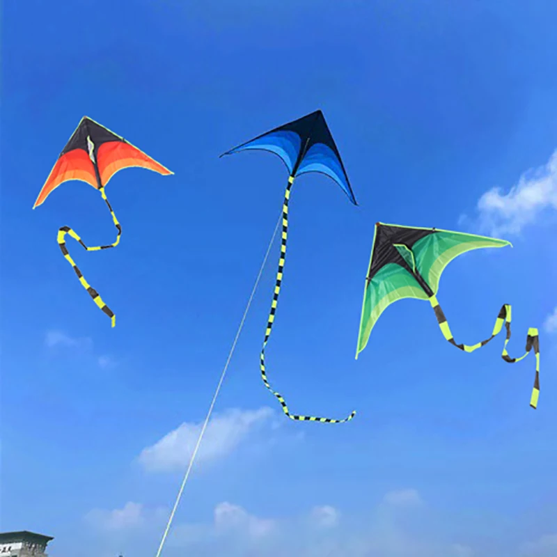 

HOT 1.1M 1.4M Plaid Cloth Kites Flying Toys For Children Kites Handle Line Kids Outdoor Sports Kites Plaid Professional Kites