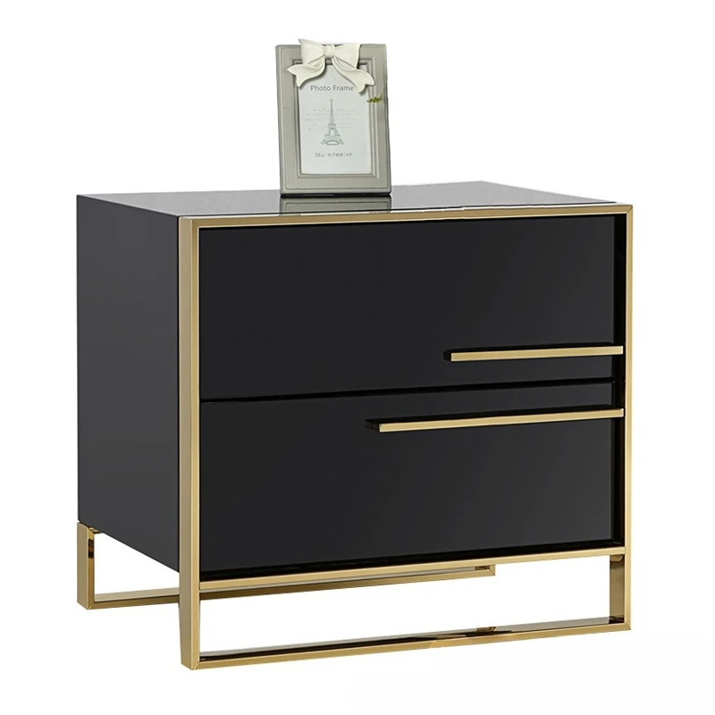 

Light luxury, bedside table, bedside storage in the bedroom, postmodern storage with drawers