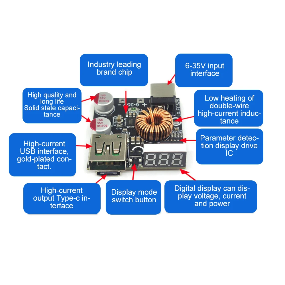 65W/45WFull protocol mobile phone fast charging module PD fast charging board qc4 03.0 Huawei scpfcp Apple flash charging plus