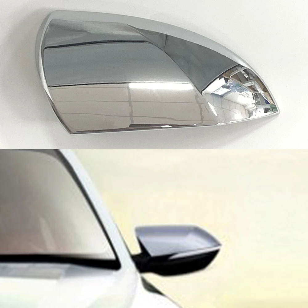 Car Rear View Mirror Cover Chrome Silver Reverse Mirror Shell Wing Cap Housing Trim For Hyundai Elantra CN7 N Line 2020-2023