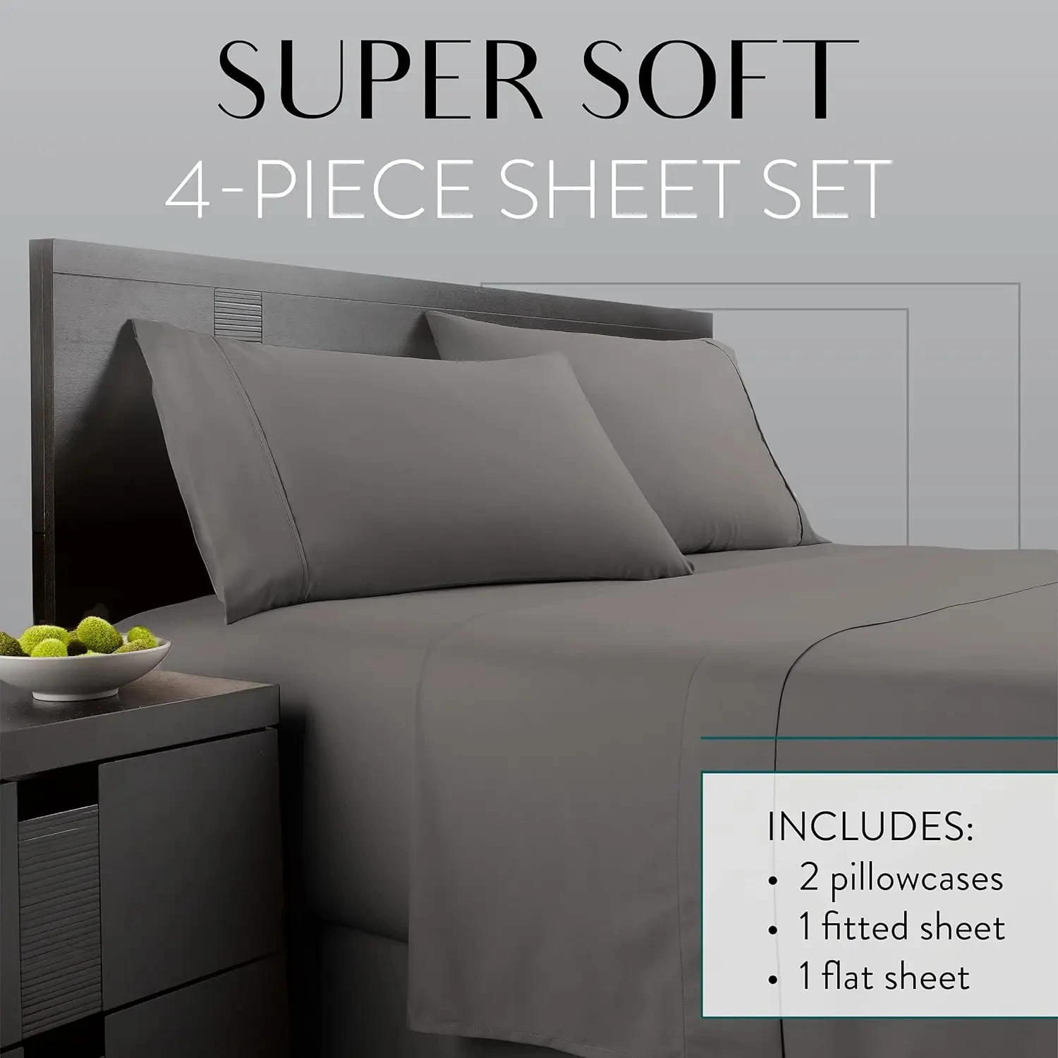 Luxurious 4-Piece Solid Color Polyester Bed Sheet Set - Perfect for Bedroom or Guest Room Decor Massage bed cover Drap Matlas