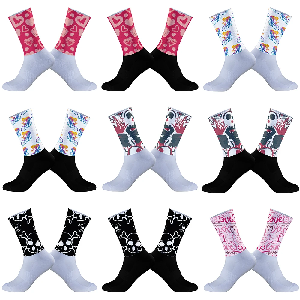 Chaussettes longues respirantes en polyester pour hommes et femmes, chaussettes de vélo de montagne, chaussettes de football, cyclisme, randonnée, nouveau, été, 2024