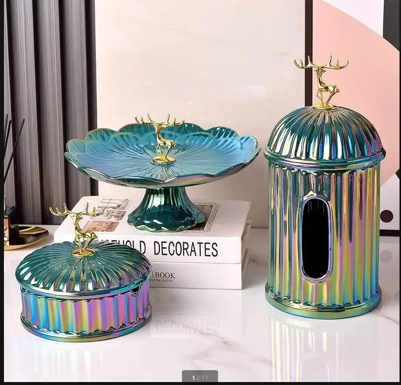 

Керамический орнамент, коробка для салфеток, чехол с оленем, пепельница, поднос для сажи, тарелка с фруктами, поднос для закусок, коробка для салфеток, бумажные коробки, домашние коробки для хранения салфеток