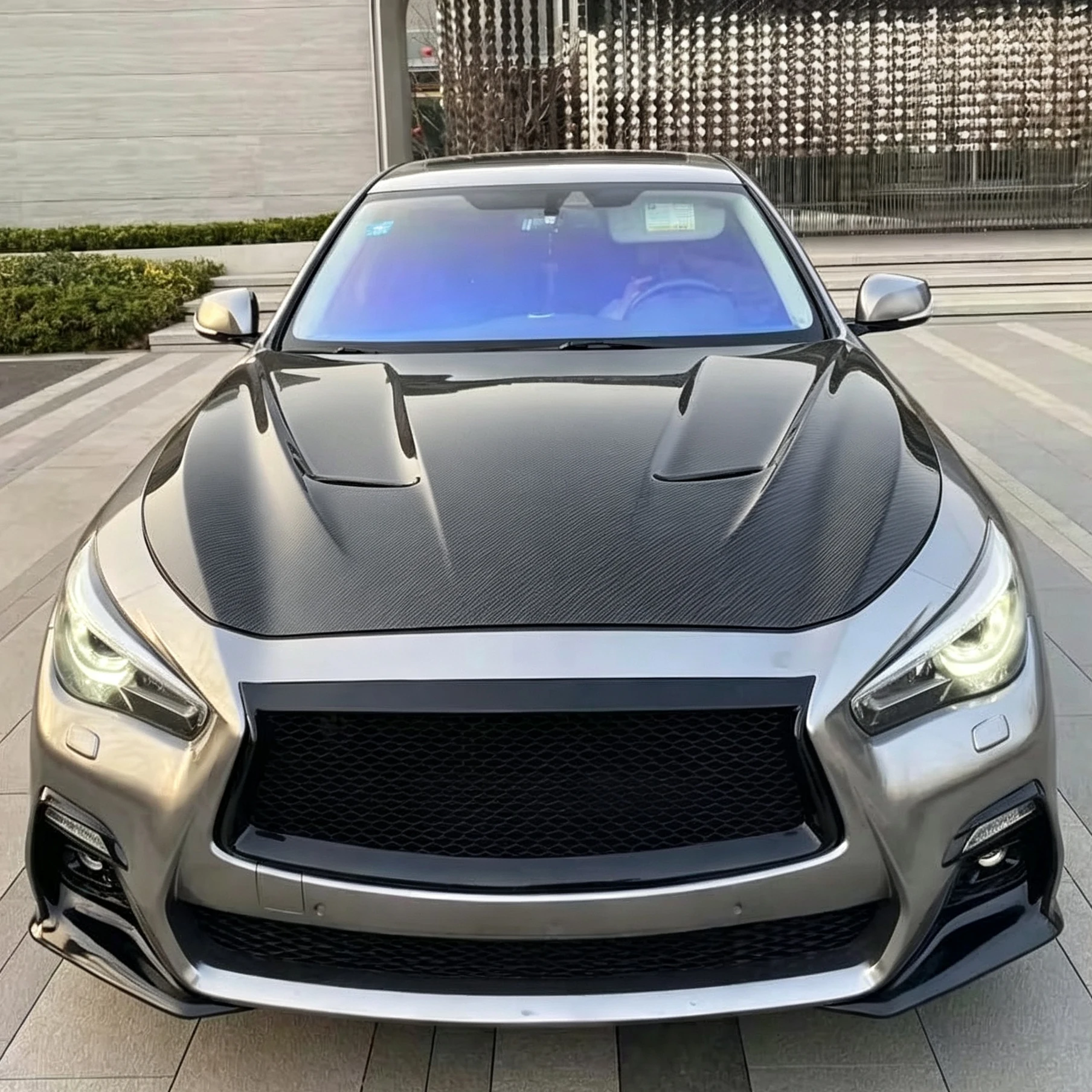 High-quality  MBJ Style Carbon Fiber Front Hood for Infiniti Q50  2013-2020 Q50 Front Hood Replacement Parts