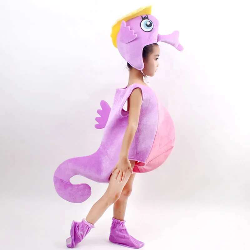 2025 New Child Kid Starfish Hippocampus SeaHorse Halloween Party Cosplay Marine Animal Costume Clothes For Boy o wat115