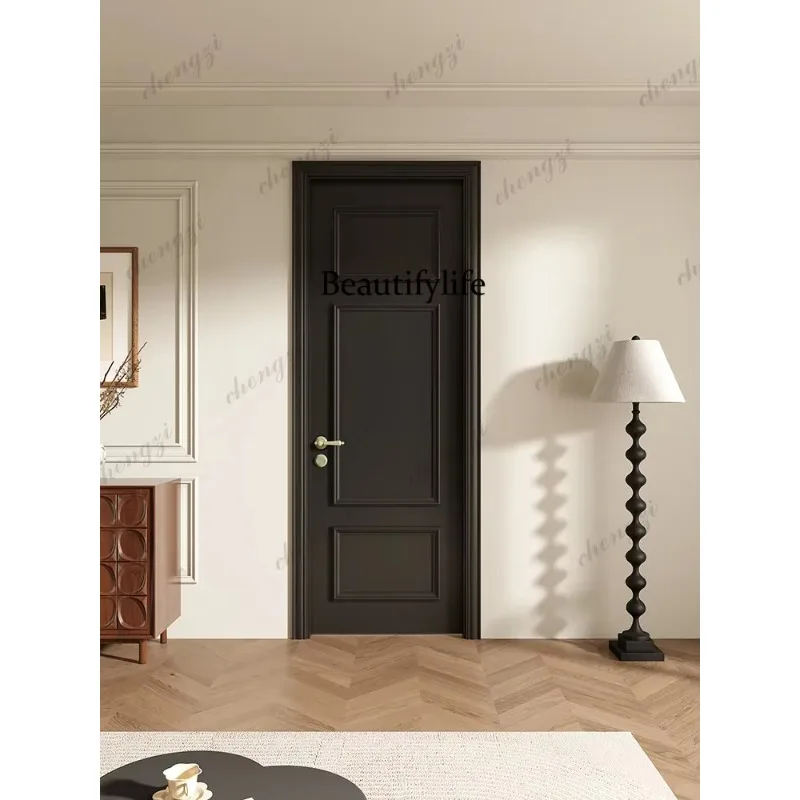 F181 Customized High-Grade Wooden Door Home Cinema Soundproof Insulated Interior Narrow Door Villa Sound Reduction Energy Saving