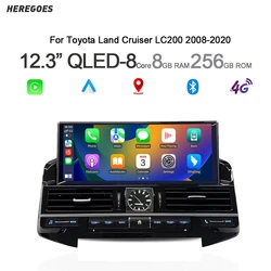 720P Android 14 Car Radio For Toyota Land Cruiser LC200 2008-2015 2016-2020 Navigation CarPlay GPS Multimedia Player 4G Wifi RDS