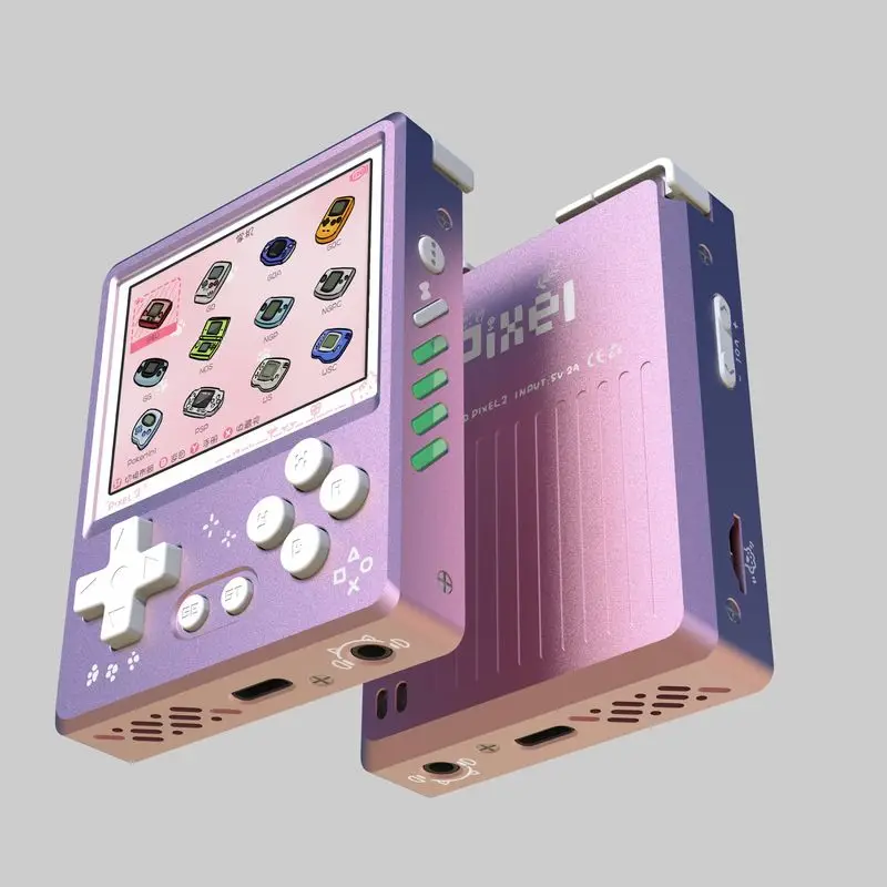 جديد GKD بكسل 2 Seies المعادن وحدة تحكم بجهاز لعب محمول باستخدام الحاسب الآلي لعبة صغيرة لاعب 2.4 بوصة 640x480px شاشة خفيفة الوزن ريترو وحدة التحكم هدية