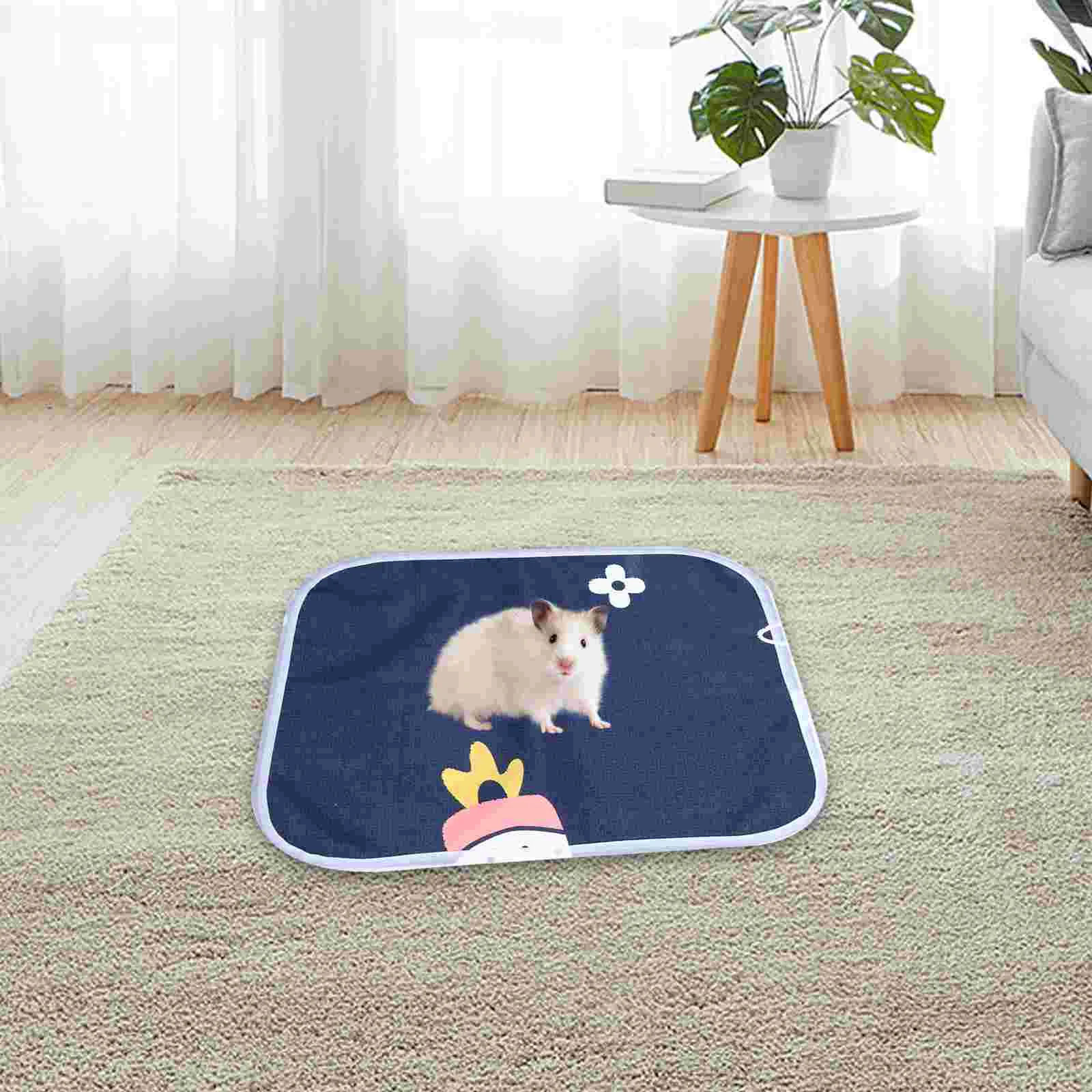 4 Pcs Guinea Pig Pad Washable Hamster Liner Cage Liners Pee Bed Linings Pads Ecological Cotton Ferret Accessories