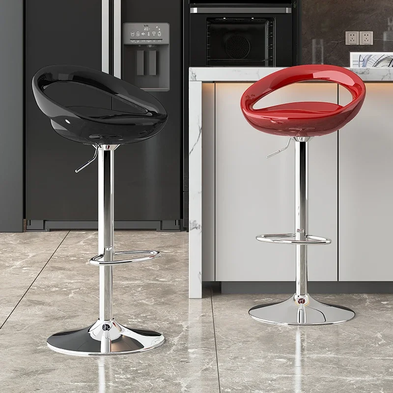 

For Commercial Luxury Bar Stools Industrial Silver Design High Bar Stool Dining Modern Adjustable Sgabello Cucina Alto Furniture