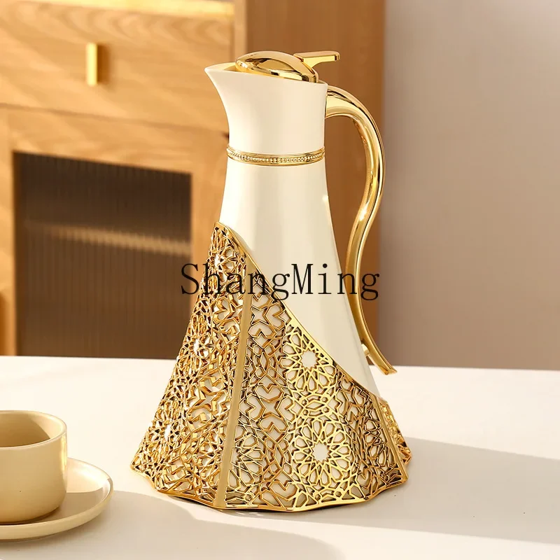 

CLL press type coffee pot thermal insulation kettle thermos bottle borosilicate glass liner
