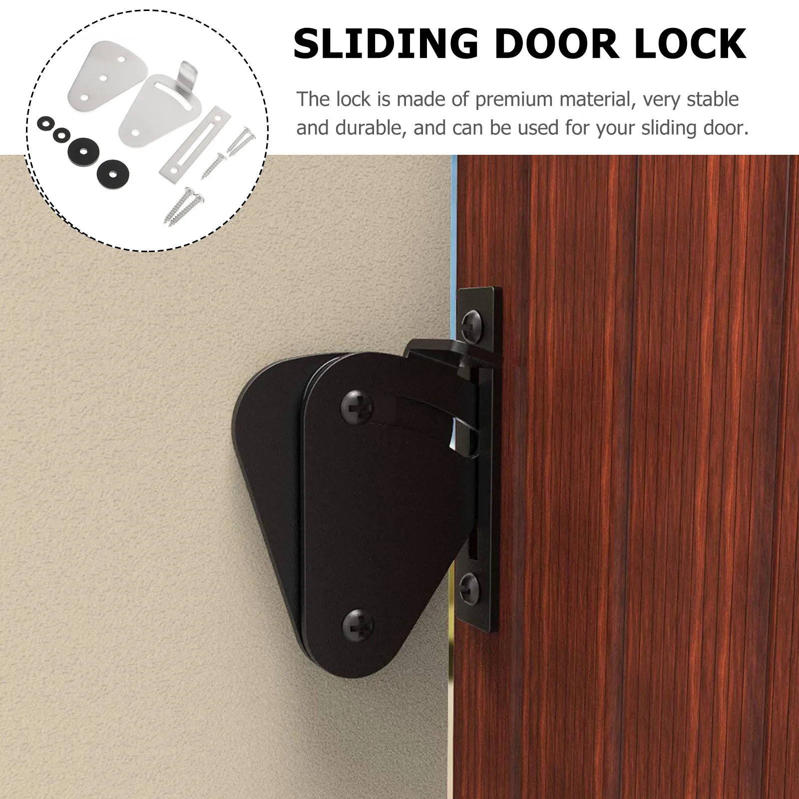 

Barn Door Lock Sliding Door Locks Carbon Steel Silver Stoppers Privacy Durable Easy Installation Wooden Doors Hardware