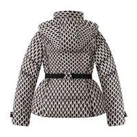 Women's Winter Hooded High Waist Padded Sport Parkas Coats with Belt Female Elegant Thick Warm Pockets Windproof Skiing Jackets 3