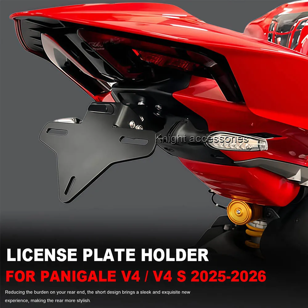 

Motorcycle Rear Short Tail Stock License Plate Holder Tailstock Frame Bracket Kit For Panigale V4 / V4 S /V4 Streetfighter 2025-