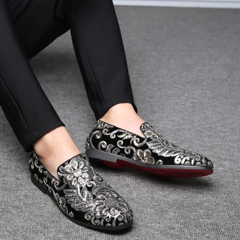 Men Loafers Italian Brand Wedding Shoes Fashion Party Shoes for Men Oxford New Designer Men's Dress Shoes Luxury Embroidery