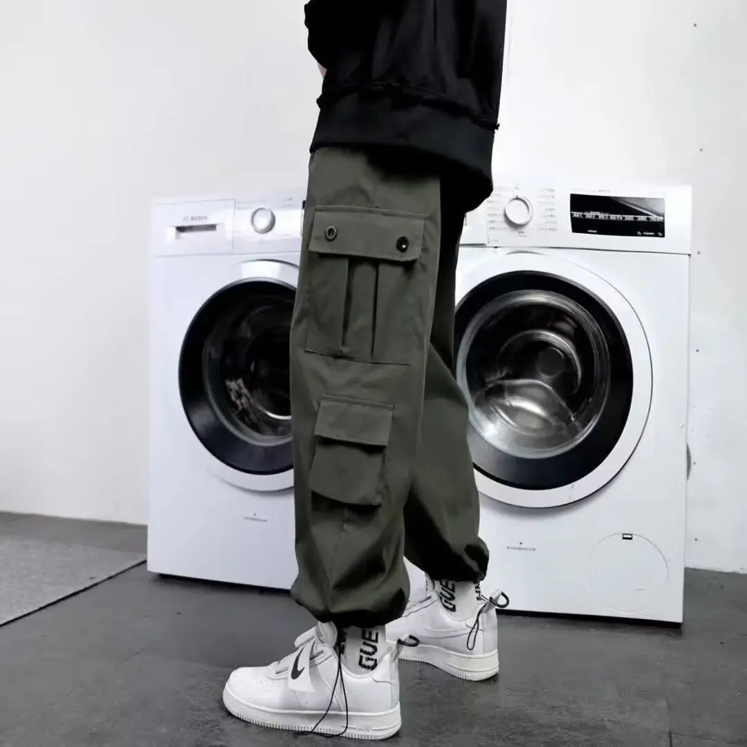 Nuovi pantaloni da lavoro larghi estivi da uomo sottili e casual con coulisse