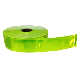 Cinta reflectante fluorescente de PVC, Material Reflector de advertencia, color verde y blanco, 5cm x 5m