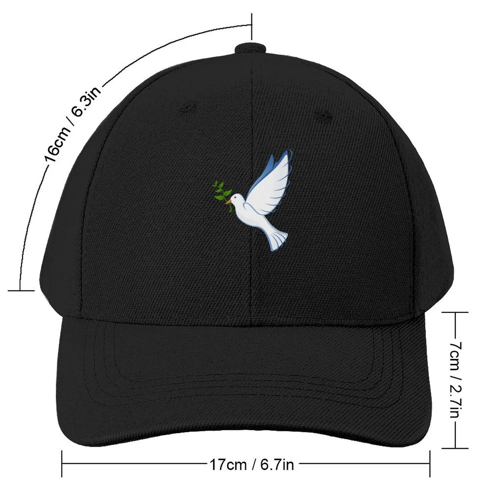 PEACE DOVE, SIGN OF PEACE, PRINT DESIGN Baseball Cap Visor Streetwear Sun Cap Mountaineering Luxury Woman Men's