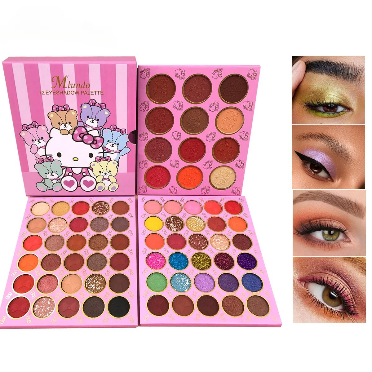 Kawaii Hello Kitty Eye Shadow Palette Stage Cos Makeup Artist Dedicated Matte Child Student Daily Necessities Christmas Gift