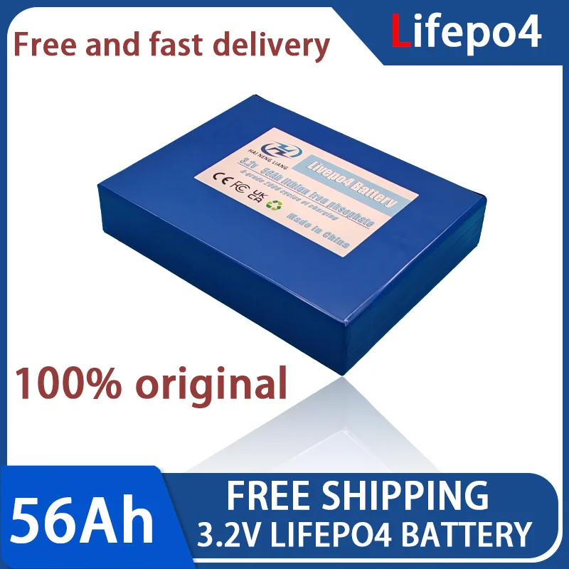 

New 100%original LifePO4 lithium iron phosphate battery grade A 3.2V56AH, solar powered RV camping vehicle Golf Carts UPS Motor