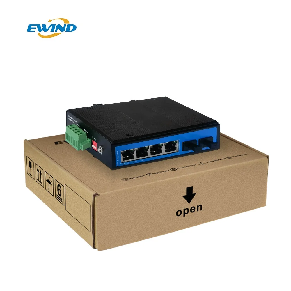 Wholesale 6 Ports Full Gigabit Industrial Fiber Switch Desktop 12Gbps 1000M SFP Port PoE Industrial Switch