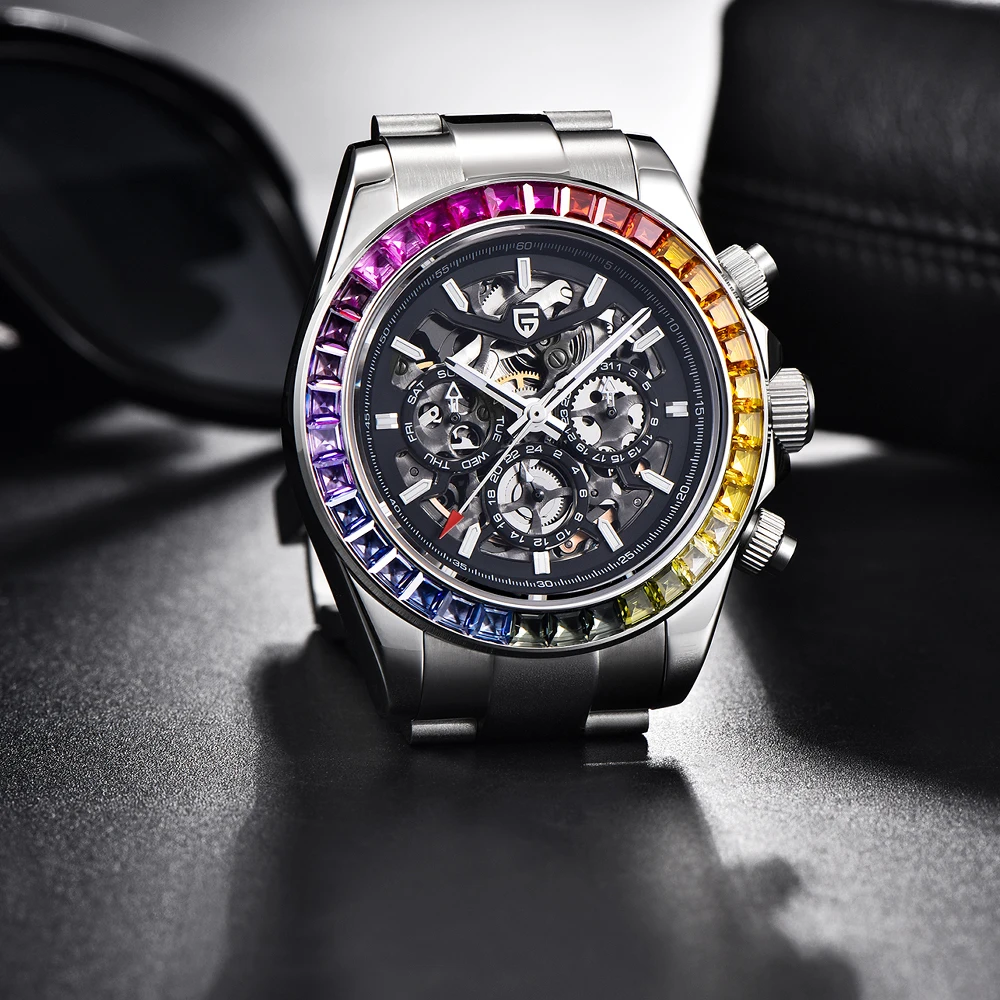 PAGANI DESIGN New Men's Automatic Mechanical Watch Stainless Steel Sapphire 100m Waterproof Luminous Casual Luxury Watch for Men
