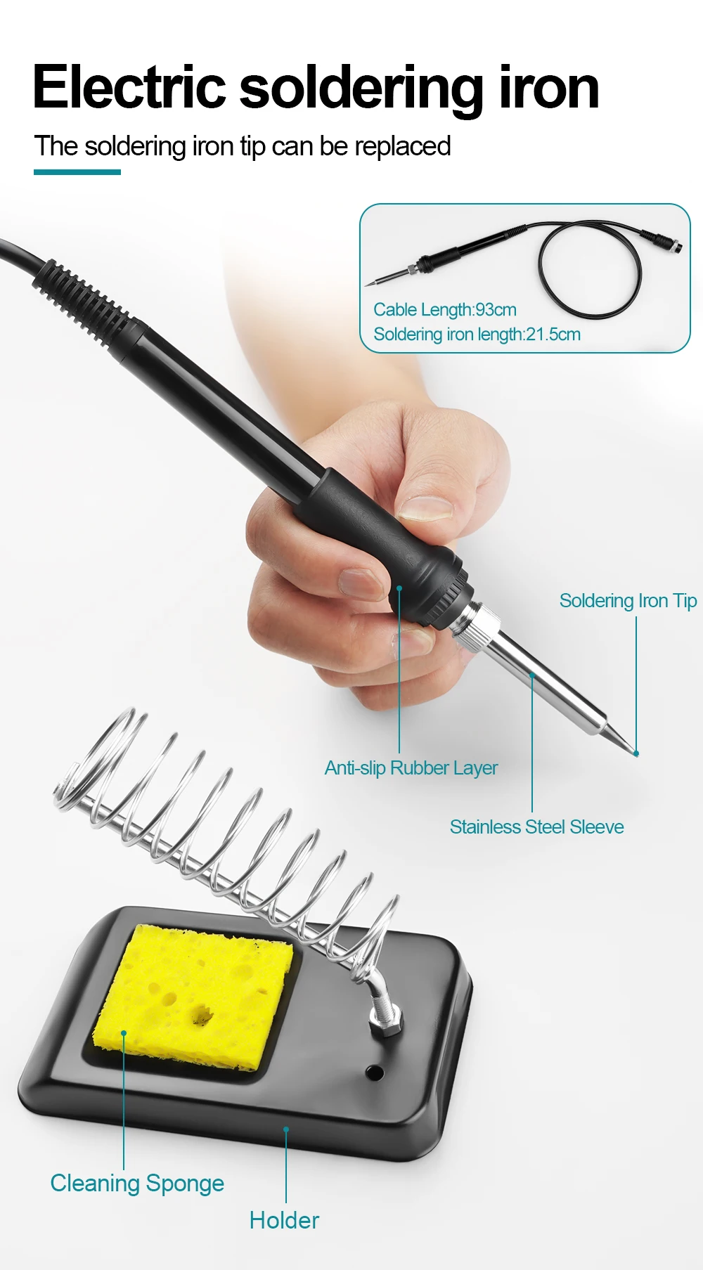 Waitley Portable Soldering Iron Kit for Makita Bosch Dewalt 18V 20V battery , El