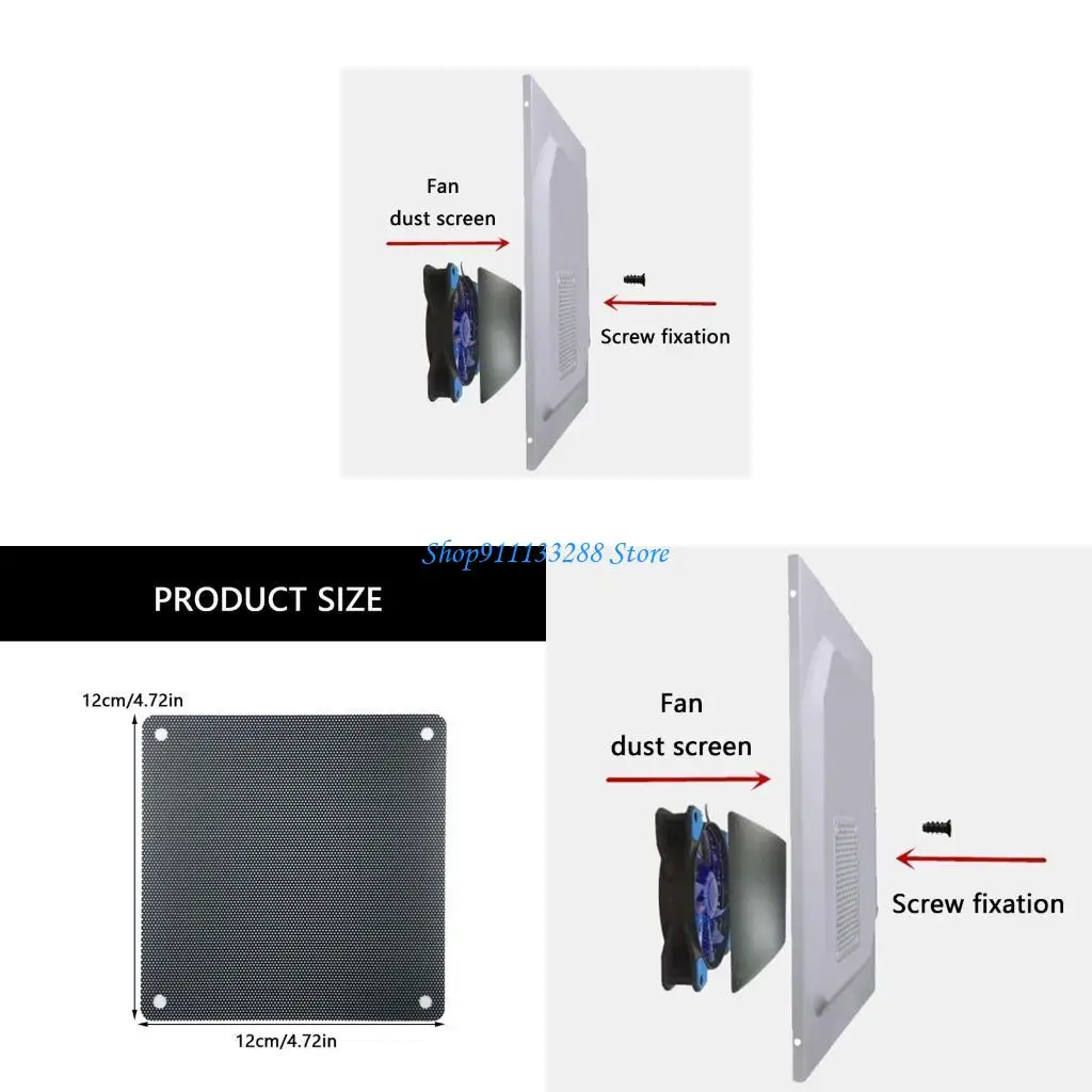 

G88D 120mm Dust Filter Computer Fan Filter Coolers PVC Black Dustproof Case Cover Computer Meshes