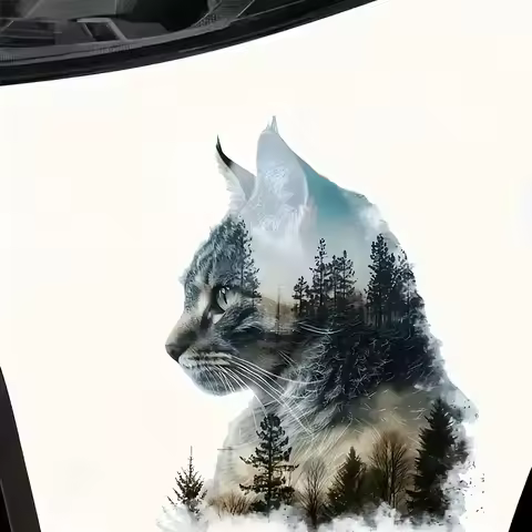 Enchanting Fantasy Cat Funny Waterproof Vinyl Car Decal, Exterior Decorative Accessories, Used for Car, Motorcycle, Laptop, Van