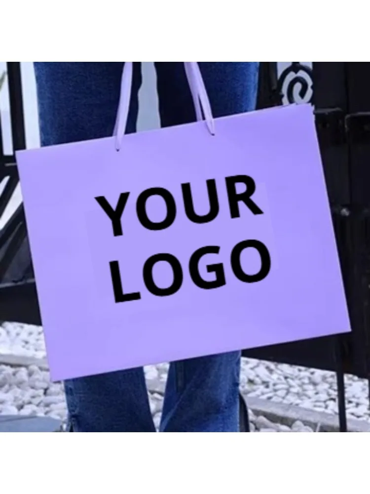 10 Pcs Customize Your Own Custom Tote Bag Shop Store Products in White Card Paper Bags