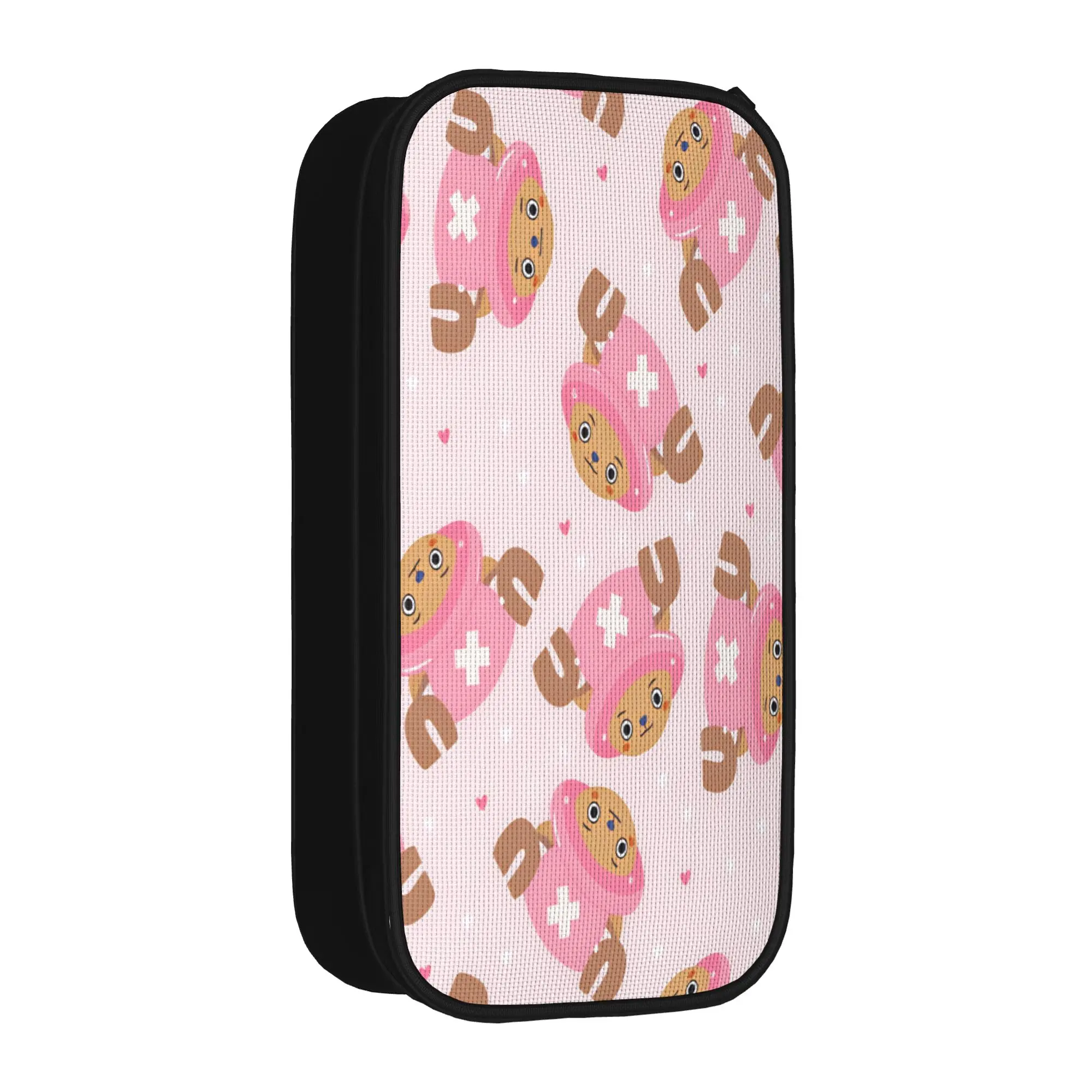 Tony Tony Chopper Pencil Case Ones Pieces Large Pen Box Students Canvas Fashion School Pencil Cases Graphic Stationery Organizer