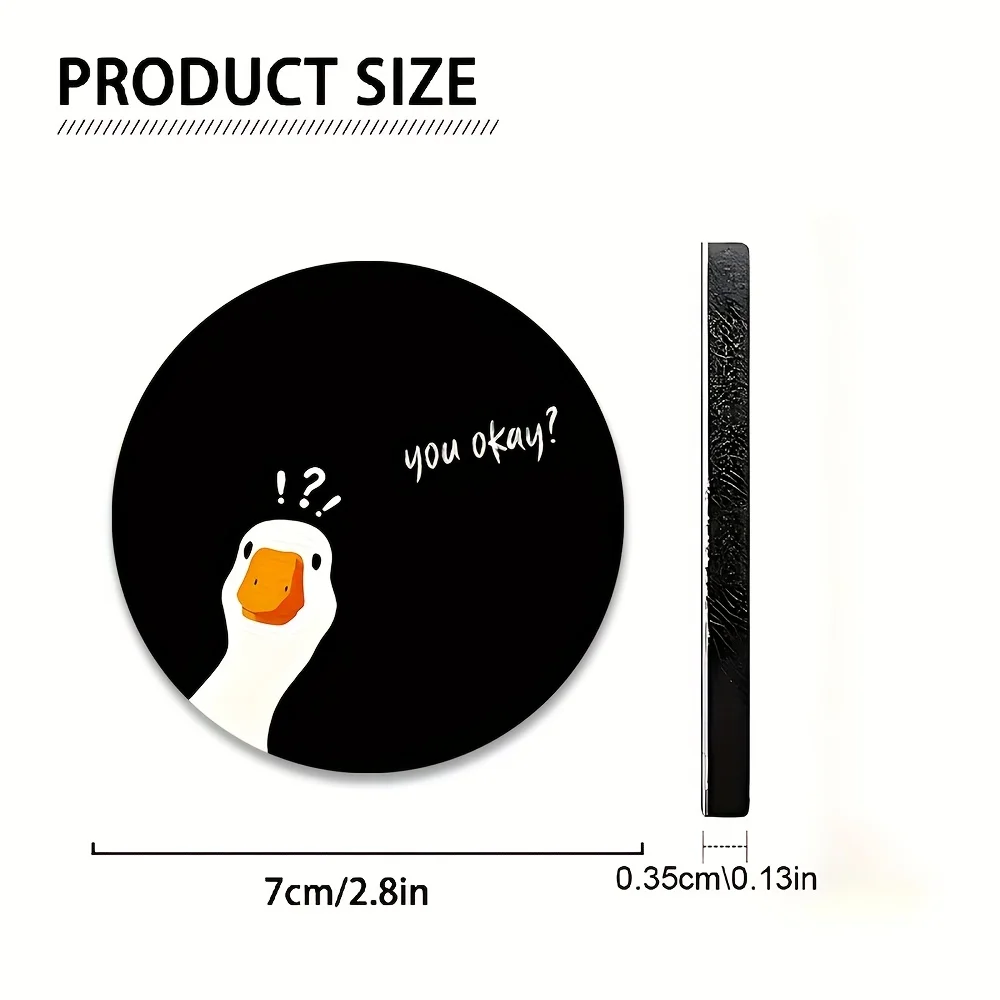 Water-Resistant Rubber Duck Greetings Car Coasters Set Of 2 - Auto Accessory To Keep Cup Holders Clean And Dry