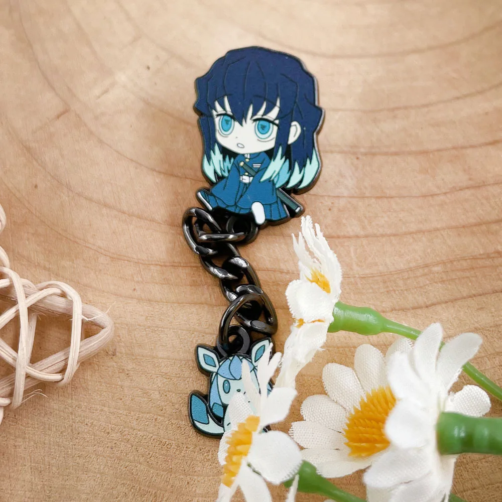 Tokitou Muichirou Brooch Demon Slayer Kimetsu no Yaiba Badge Elf Pendant Clothing Bags Accessories Cartoon Gifts