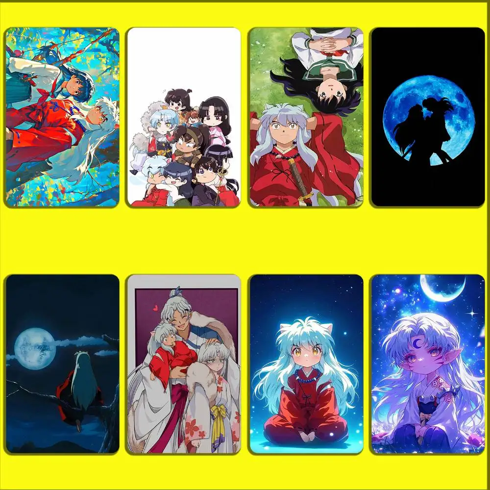 Manga Cartoon I-Inuyasha Card Stickers For Debit Bank Credit Cards Metro Bus Pass Sticker Decoration Cover Skin