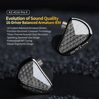 KZ AS16 PRO X in Ear Earphone 16BA Balanced Armature Three-Channel High-quality Audio HIFI Monitor Headphones Gaming Accessories