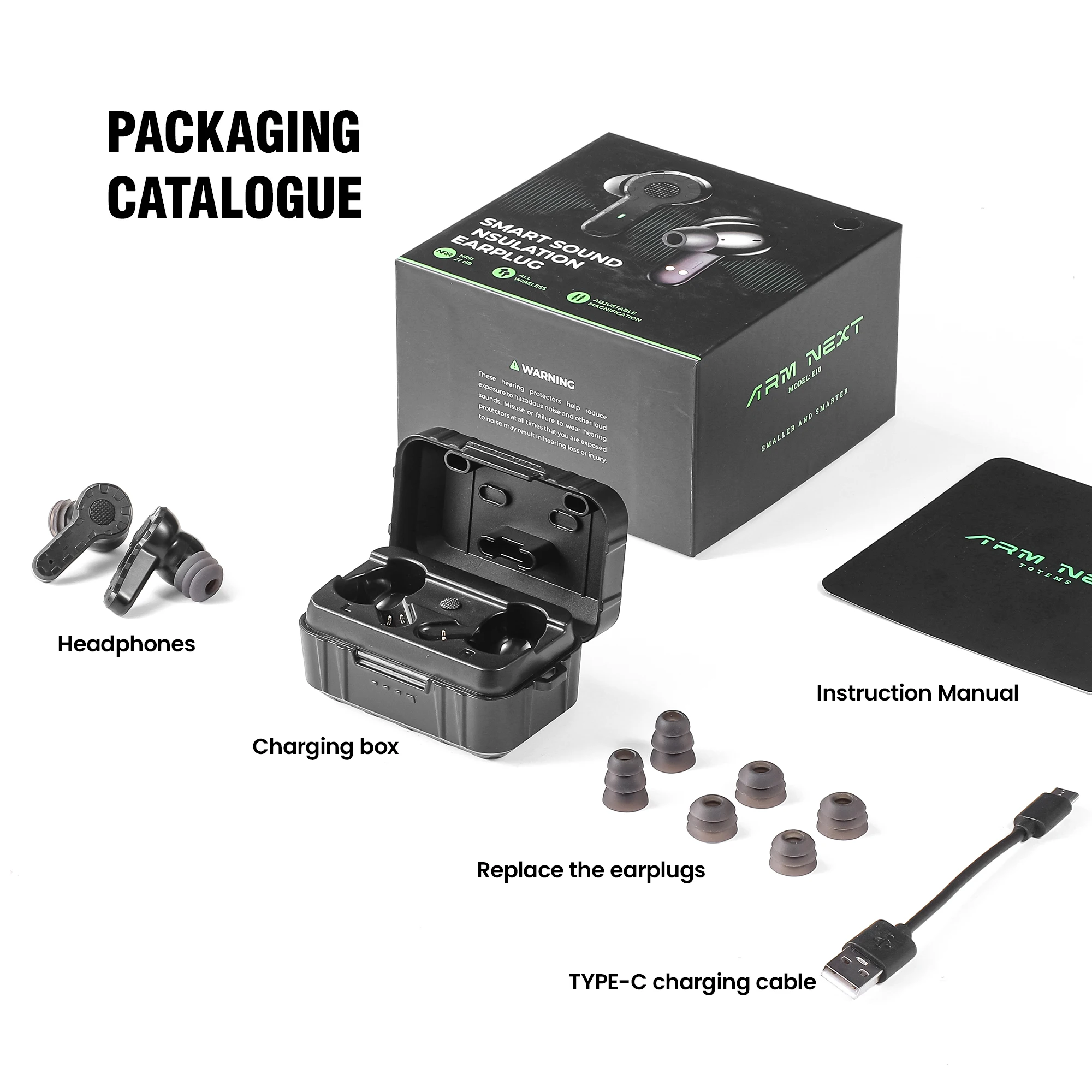 ARM NEXT tactical headset  anti-noise earplugs noise-cancelling for shooting hearing protection NRR27dB