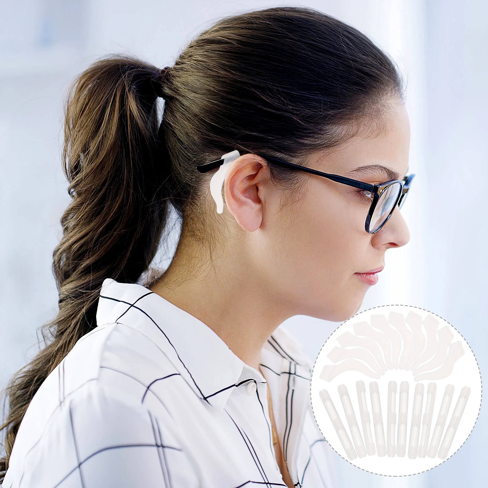 Силиконовые стеклянные амбушюры, нескользящие ручки для очков, силиконовые чехлы для подушек, фиксаторы для очков, йога, бег на открытом воздухе