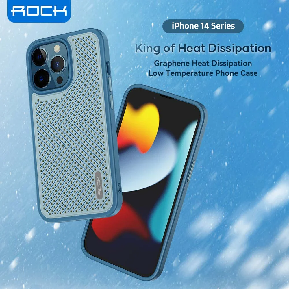 ROCK Ultra Thin Cooling Mesh Heat Dissipation Case for iPhone 14 13 Pro Max Matte Hard PC Protective Case For iPhone 14 Pro