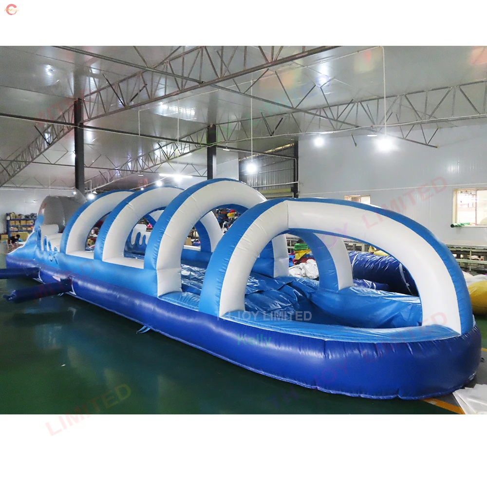 Free Air Ship 10x2.5m Inflatable Water Slip And Slides Bounce Slide The City with Pool for Sale