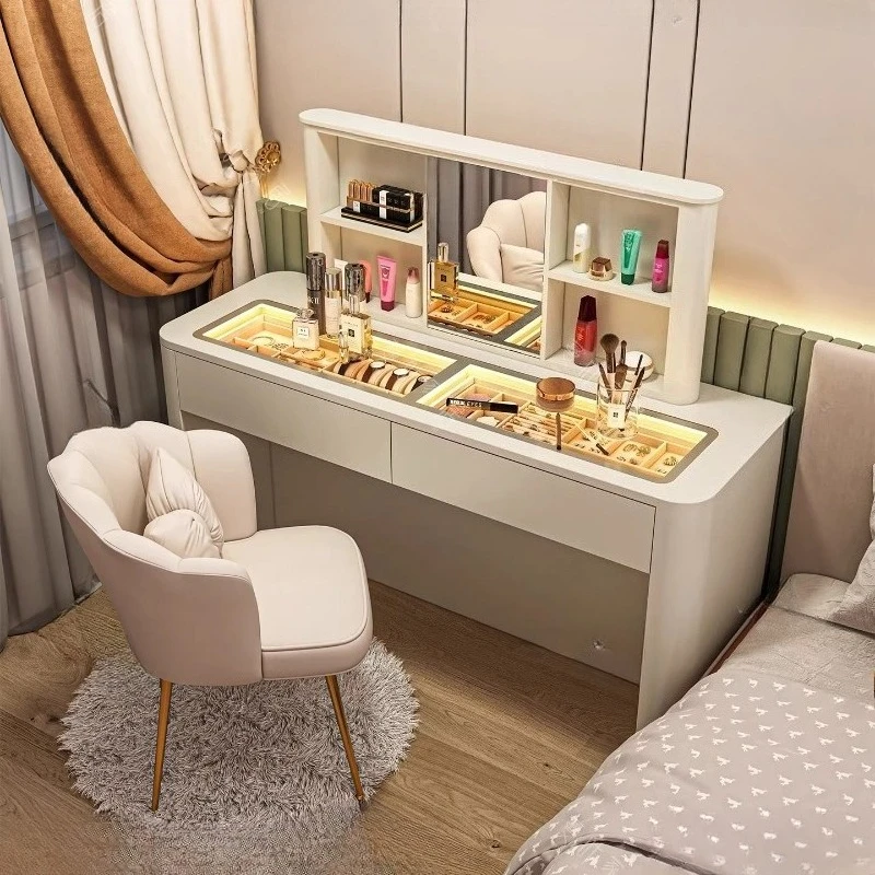 Espelho de Maquiagem de Luxo Italiano para Mesa de Maquiagem, Móveis de Beleza para Casa