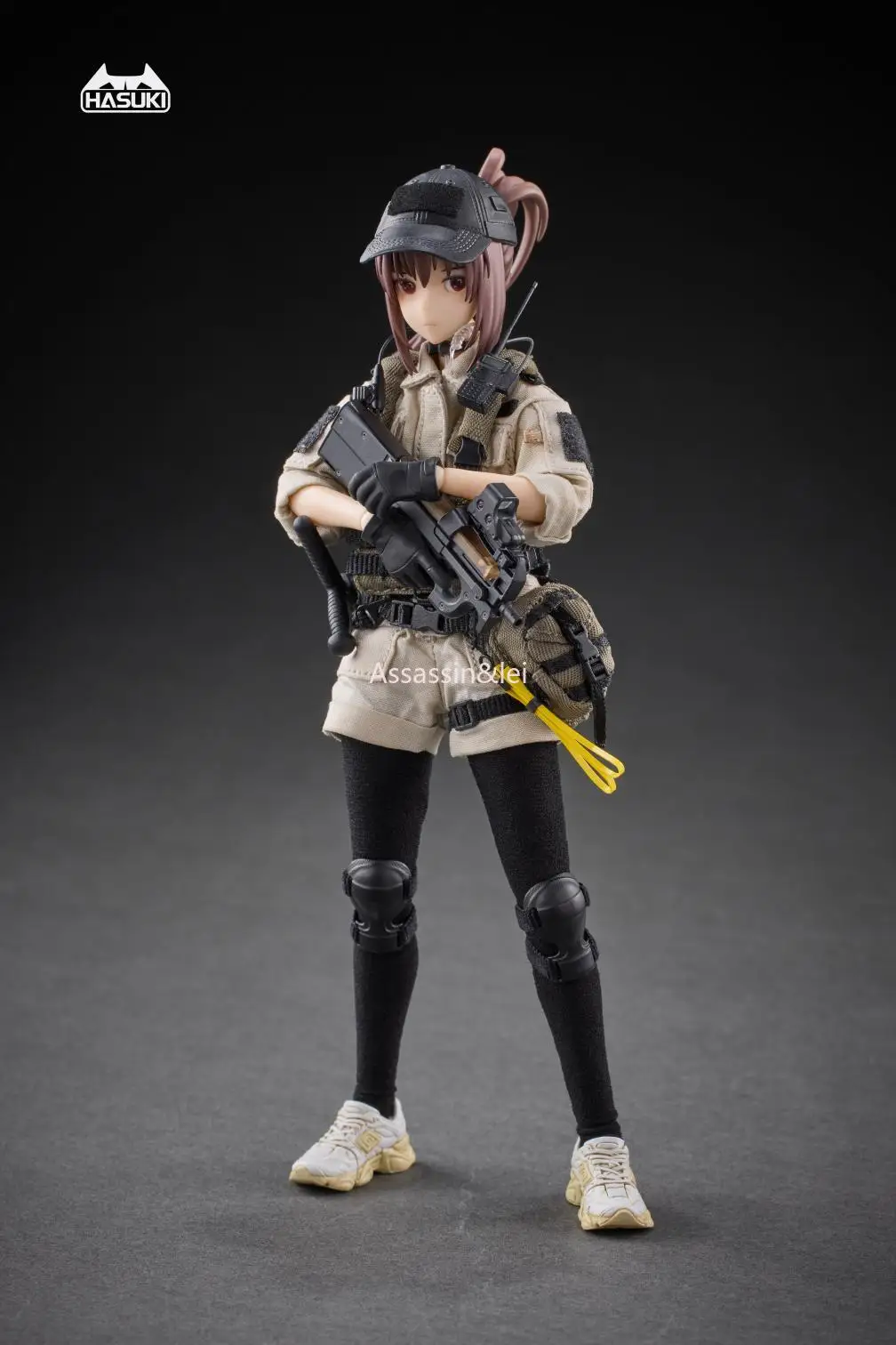 HASUKI PA006 1/6 Scale Security Guard Tactical Camouflage Commando Armed Hands Gun Girl 12-inch Full Set Action Figure Soldier