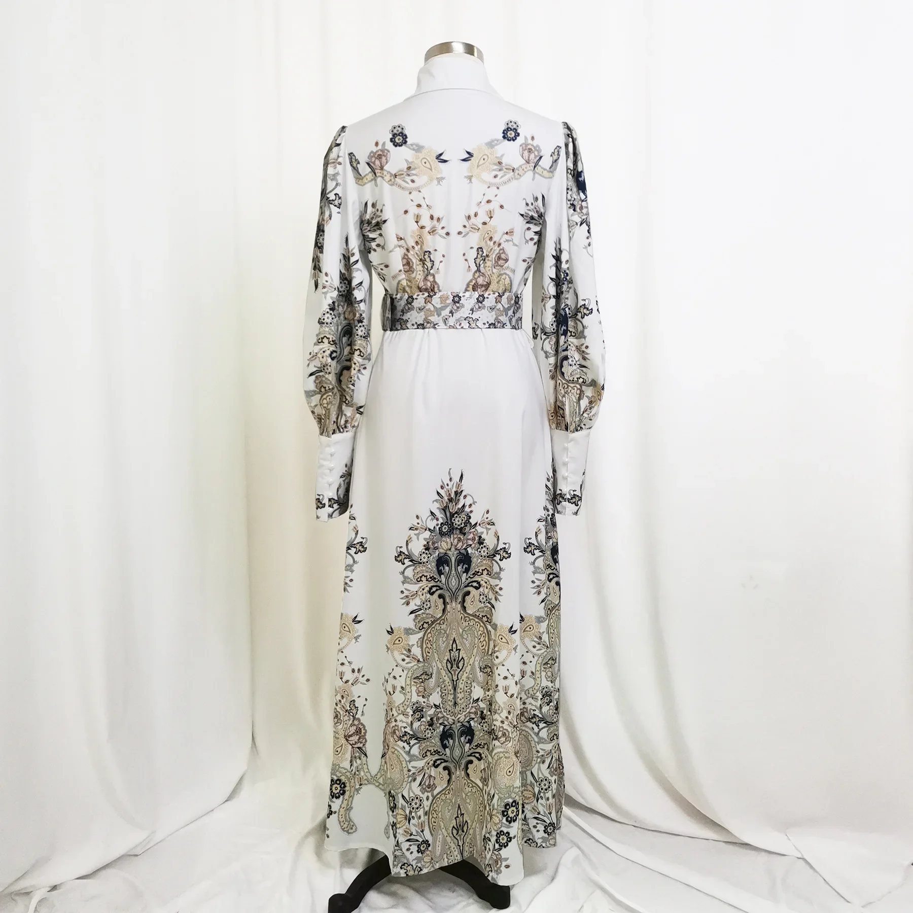 Robes de soirée d'automne pour femmes, imprimé, manches longues, Slim, Kaftan Abayas, robes musulmanes de dubaï, robes de soirée malais-indonésie, 2023