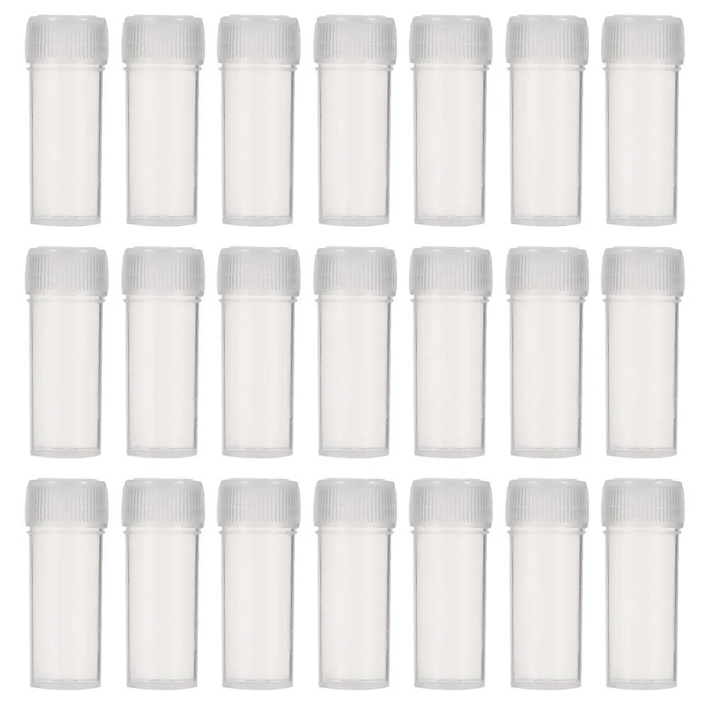 

120 Pcs Bottled Sample Bottles Refillable Clear Containers Round Mini Plastic Small Vials Storage with Snap Caps