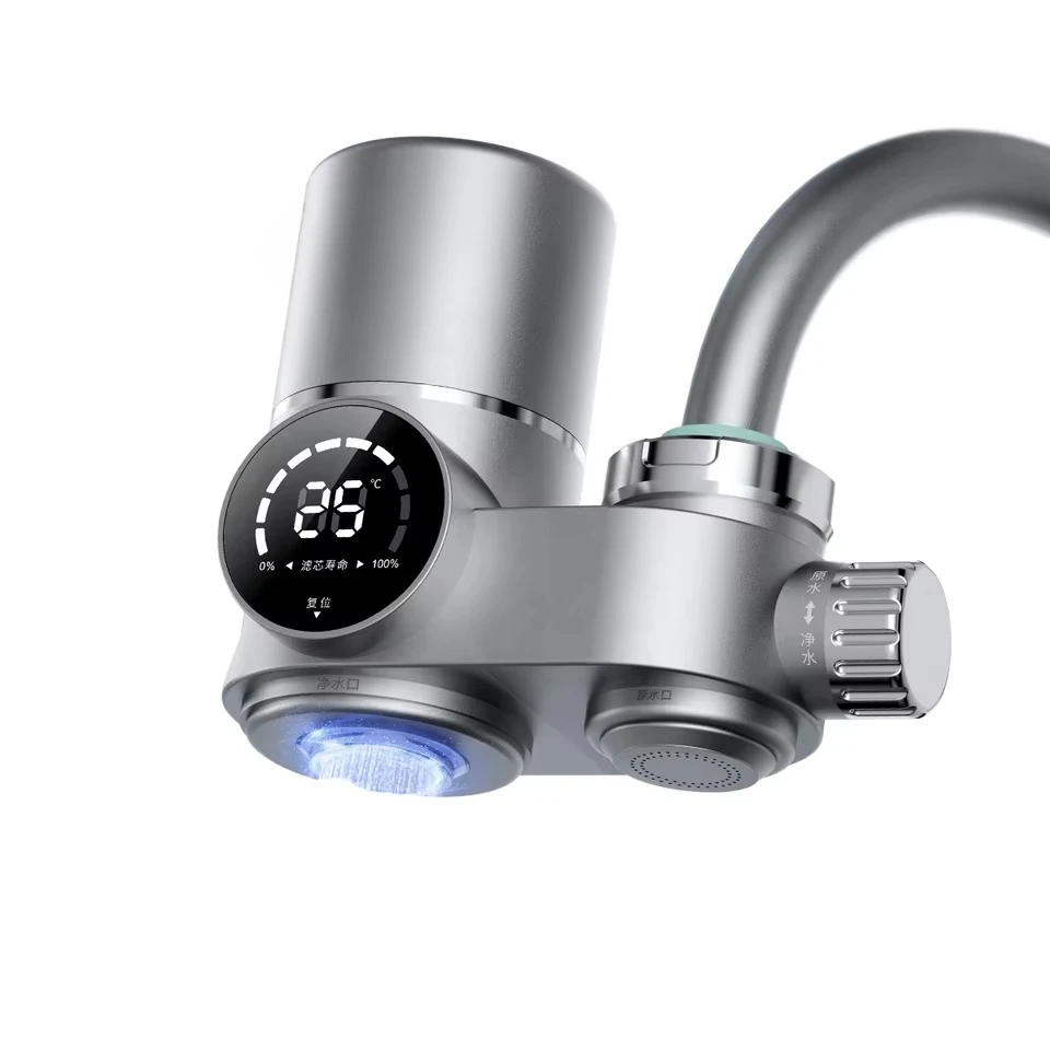 Electric activated carbon faucet filter, direct drinking water, anti-scale and dechlorination household faucet front water