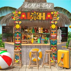 Hawaiian Party Decoration Banner Luao Festival Couplet Aloha tiki Carnival Flag Beach Celebration Party Flag Home Beach Decor