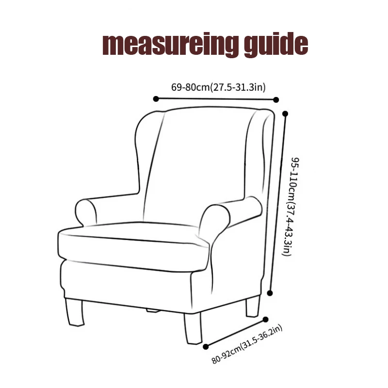 Stretch wingback cadeira sofá slipcover 1 peça capa de sofá protetor de móveis sofá macio com fundo elástico