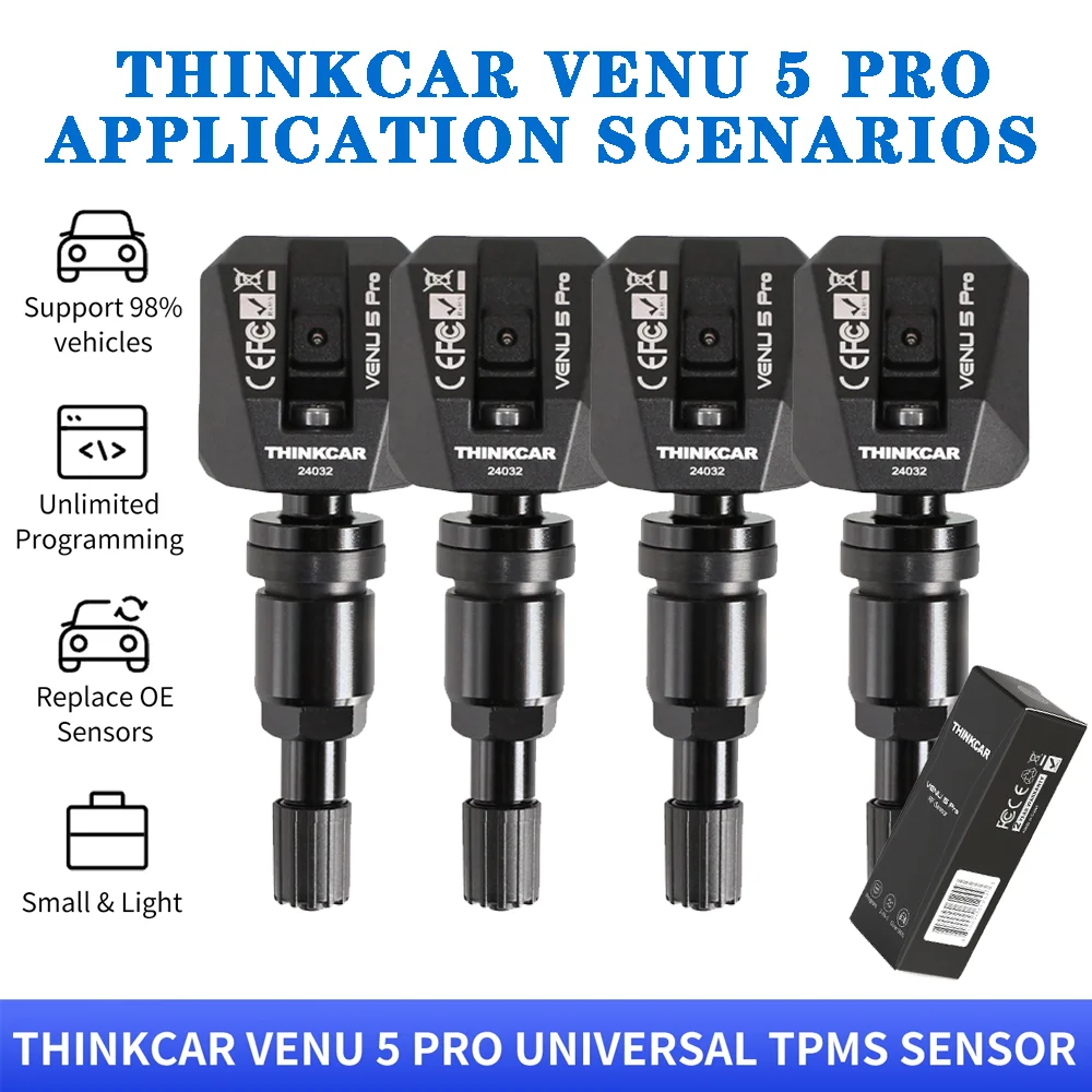 �y�Z�[�����zTHINKCAR X431 VENU 5 Pro TPMS�Z���T�[ 315/433MHz �Ċw�K�\ �^�C����C���Ď��Z���T�[ THINKCAR VENU 90�p