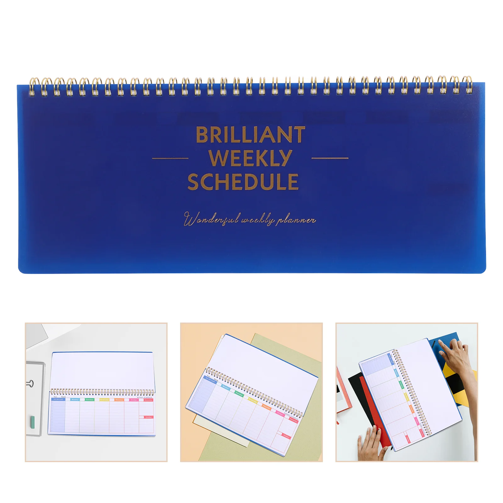 Weekly Planner Habit Tracker Calendar Tracking Device Blue Daily Hourly Schedule