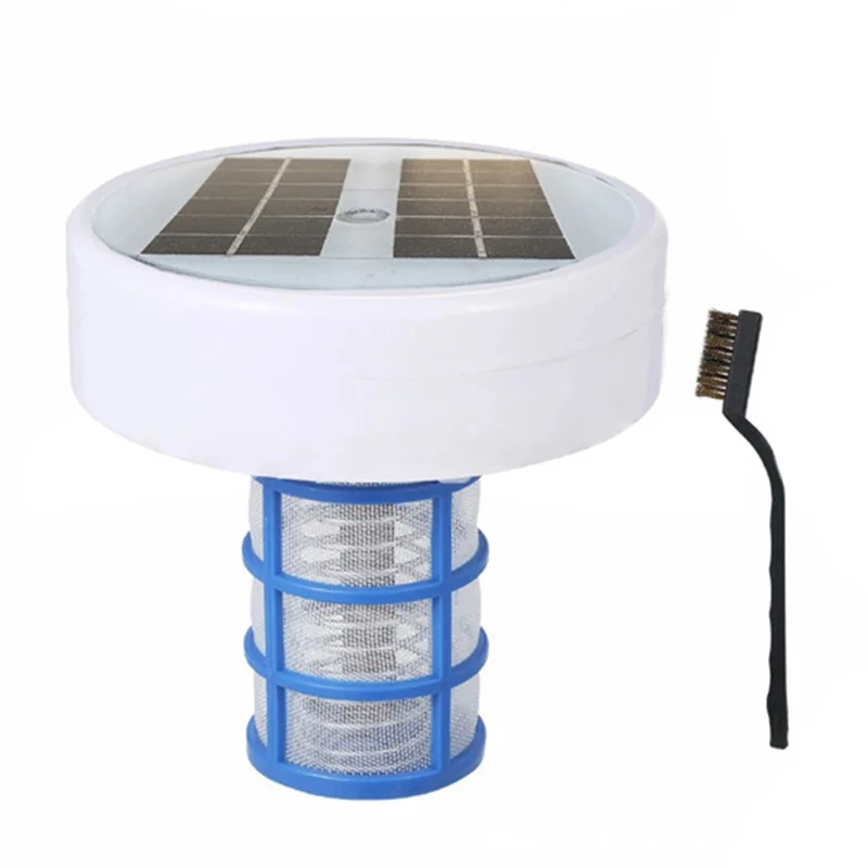 AB46-Solar Pool Ionizer, Copper Pool Ionizer Floater Auto Switching Of Multi-Colored LED Night Light, Floating Pool Cleaner